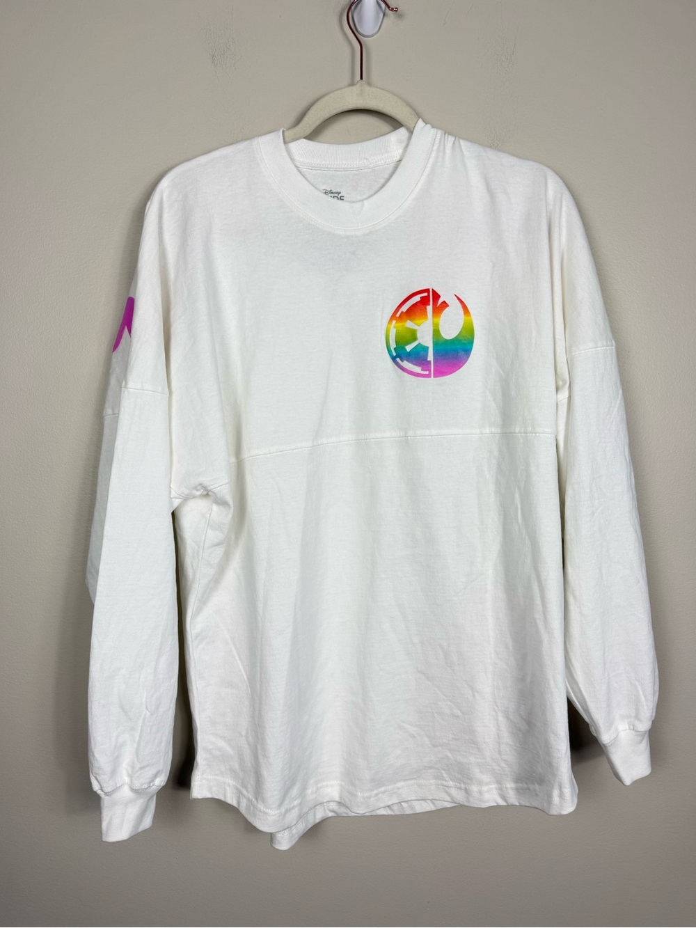 Disney Parks Spirit Jersey Small Pride Collection Rainbow Star Wars White Top